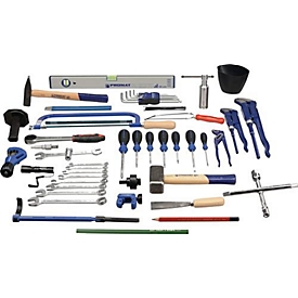 Tool box, incl. plumbing and heating installation assortment, 72 pcs, plastic, black