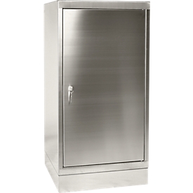 Tool cupboard, stainless steel, height 1050 mm, 2 shelves