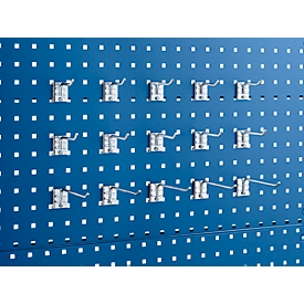 Tool hook set A, for material cabinets with perforated grid walls, 15 pieces