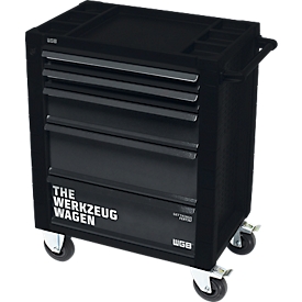 Tool trolley, 103 pcs., sheet steel/ABS, 5 drawers, with handle, lockable
