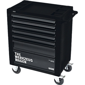 Tool trolley, 103 pcs., sheet steel/ABS, 7 drawers, with handle, central locking system