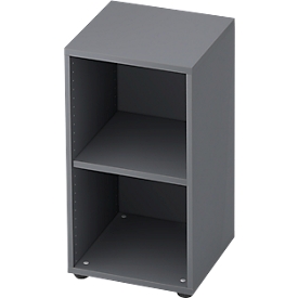 TOPAS LINE boekenkast, 2 OH, spaanplaat, B 400 x D 400 x H 748 mm, grafiet