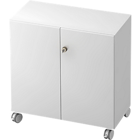 TOPAS LINE rolkast, 2 dossierhoogtes, afsluitbare deuren, wit/wit