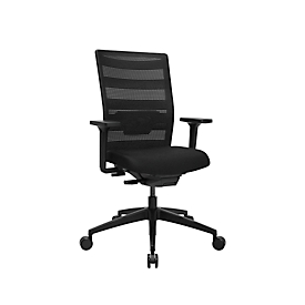 Topstar AirWork office chair, with armrests, auto-synchronous mechanism, contoured seat, mesh back with lumbar support, black