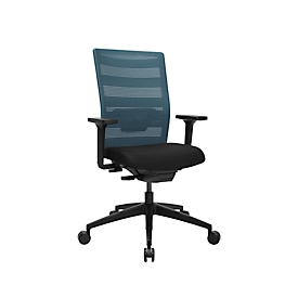 Topstar Bürostuhl AirWork, mit Armlehnen, Auto-Synchronmechanik, Muldensitz, Netzrücken mit Lordosenstütze, petrol/schwarz