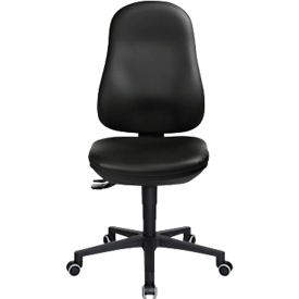 TOPSTAR Bürostuhl POINT 70, Hartbodenrollen, Höhen- und neigungsverstellbar, Permanentkontakt, Lendenwirbelunterstützung, Kunstleder, schwarz