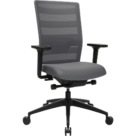 Topstar Bürostuhl Sitness AirWork, mit Armlehnen, 3D-Auto-Synchronmechanik, Muldensitz, Netzrücken, grau/schwarz