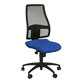 Topstar Bürostuhl Syncro Net, Synchronmechanik, ohne Armlehnen, Netzrücken, Bandscheibensitz, blau