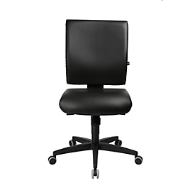 Topstar bureaustoel LIGHTSTAR 10, zonder armleuningen, synchroonmechanisme, vlakke zitting, kunstleder en desinfectiemiddelbestendig, zwart/zwart