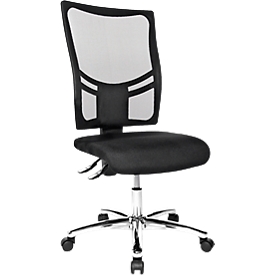Topstar bureaustoel NETZ POINT 100, zonder armleuningen, knierol, ademende rugleuning, zwart
