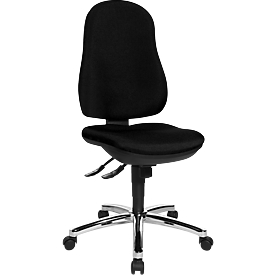 Topstar bureaustoel POINT DELUXE, synchroonmechanisme, zonder armleuningen, hoge rugleuning, ergonomisch gevormde wervelsteun 