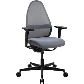 Topstar bureaustoel Soft Sitness Art, auto-synchroon mechanisme, met armleuningen, netrugleuning, speciale voorgevormde zitting, grijs