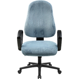 Topstar Bureaustoel Support 50th Limited Edition - met armleuningen – synchroonmechanisme - speciale tussenwervelschijf-zitting - corduroy bekleding - lichtblauw