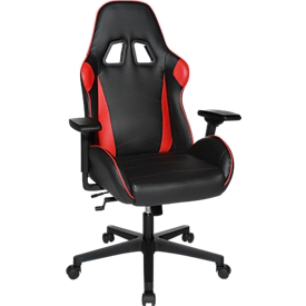 Topstar Gaming Stuhl Speed Chair 2, mit Armlehnen, 3D-Wippmechanik, Muldensitz, Kopfstütze, schwarz rot/schwarz