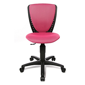 Topstar High S'cool kinderdraaifauteuil, zonder armleuningen, doorlopende zitting, 3D mesh rugleuning, roze/zwart