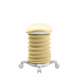 Topstar Hocker SITNESS 4D, ergonomisch, aktives Sitzen, gepolsterter Sattelsitz, höhenverstellbar, um 360° drehbar, Tragegriff, Rollen, papyrusweiß/gelb