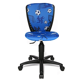 Topstar Kinderdrehstuhl S´cool 3 Fußball, ohne Armlehnen, Muldensitz, blau/schwarz