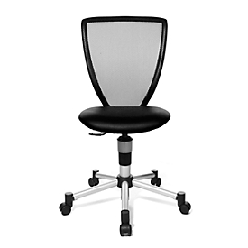 Topstar Kinderdrehstuhl Titan Junior, ohne Armlehnen, Muldensitz, Netzrücken, schwarz/alusilber