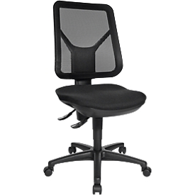 Topstar office chair ERGO NETZ, permanent contact, without armrests, mesh backrest, ergonomic seat, black