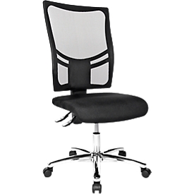 Topstar office chair NETZ POINT 100, without armrests, knee roll, ergonomic backrest, black