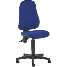 Topstar office chair Point 600, permanent contact mechanism, without armrests, contoured seat, blue