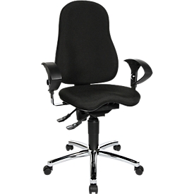 Topstar SENSUM bureaustoel, permanent contact, met armleuningen, lendensteun, 3D orthopedische zitting, zwart