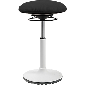 Topstar Sitz-/Stehhocker BBT-Coach, Standfuß aus thermoplastischem Polyurethan (TPU), Sitzhöhe 520-720 mm, schwarz/weiß