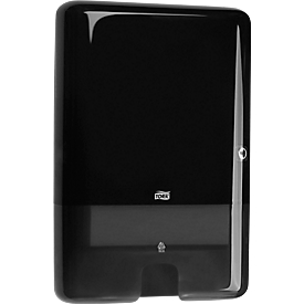 Tork® Dispensador de toallas Interfold 552008, dispensador de toallas individuales, protección contra sobrellenado, grande, plástico, negro
