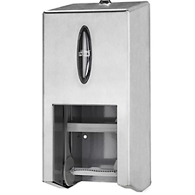 Tork® Double Roll Dispenser 472019, voor Midi toiletpapier zonder hulzen, B 325 x D 149 x H 143 mm, metaal, grijs