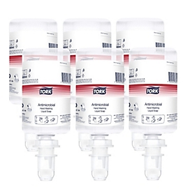 Tork® Flüssigseife S4, 424709, antimikrobiell, dermatologisch getestet, kompatibel mit S4 Hygienespendern, 6 x 1000 ml
