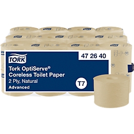 Tork OptiServe® Coreless toiletpapier, 2-laags, geperforeerd, compacte rol, gerecyclede vezels