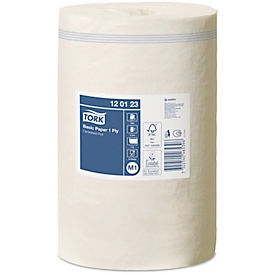 Tork® papieren doekjes 120123, 1-laags, binnenrol M1, navulindicator, L 120 m x B 215 mm, Ø 140 mm, 11 rollen á 120 m, wit