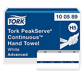 Tork® Papierhandtücher PeakServe® Endlos™ H5 100589, 1-lagig, geprägt, FSC®-Papier, 12 Pack á 270 Blatt (3240 Tücher), weiss