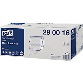 Tork® Premium-rolhanddoek 290016, 2-laags, rolhanddoeksysteem H1, L 100 m x B 210 mm, 6 rollen van elk 100 m, papier, wit
