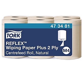 Tork Reflex starke Papierwischtücher M4 Advanced 2-lagig, 6 Rollen à 429 Blatt, SmartCore, Lebensmittelkontakt