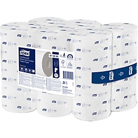 Tork® toiletpapier 472650 OptiServe®, 3-laags, extra zacht, geperforeerd, zonder wikkels, 18 rollen van 550 vellen, wit
