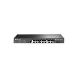 TP-Link JetStream TL-SG3428X-UPS V1 - Switch - managed - 24 x 10/100/1000 + 4 x 10 Gigabit SFP+ - an Rack montierbar