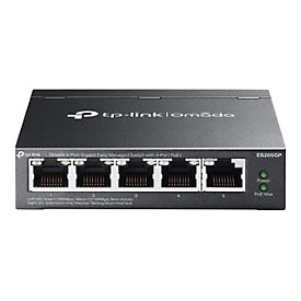 TP-Link Omada ES205GP V1 - Switch - managed - 4 x 10/100/1000 (PoE+) + 1 x 10/100/1000 - Desktop, wandmontierbar - PoE+ (65 W)