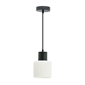 TRANI ceiling light, metal, Ø 140 mm, E27 socket, black/white