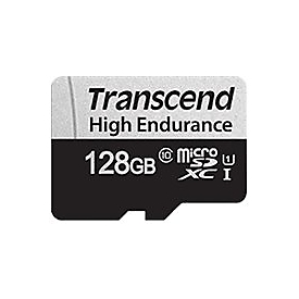 Transcend 350V - Flash-Speicherkarte (SD-Adapter inbegriffen) - 128 GB - UHS-I U1 / Class10 - microSDXC UHS-I