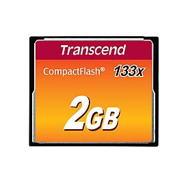 Transcend TS2GCF133 - 2 Go - CompactFlash - MLC - 50 Mo/s - 20 Mo/s - Noir