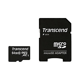Transcend TS64GUSDXC10 - 64 Go - MicroSDXC - Classe 10 - NAND - 90 Mo/s - Noir