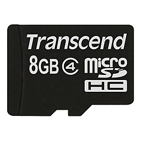 Transcend TS8GUSDC4 - 8 Go - MicroSDHC - Classe 4 - Noir