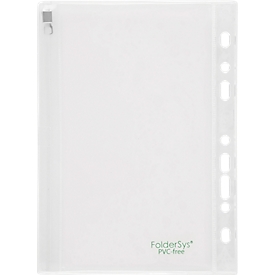 transparante hoes FolderSys, schuifsluiting, archiefrand met EURO-perforatie, PVC-vrij, EVA-folie transparant, A5, 10 stuks