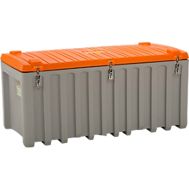 Transport- en platformkist CEMO CEMbox 750, polyethyleen, 750 l, L 1700 x B 840 x H 800 mm, stapelbaar, grijs/oranje