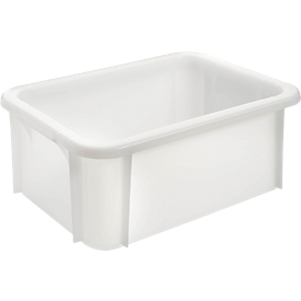 Transportbox, Euro-Norm, Volumen 13 l, bis 250 kg, stapelbar, geschlossene Wände, ohne Deckel, L 400 x B 300 x H 165 mm, HDPE, naturfarben
