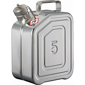 Transportcontainer, roestvrij staal 1.4301, 5 l, B 130 x D 200 x H 310 mm, schroefstop met flexibele as