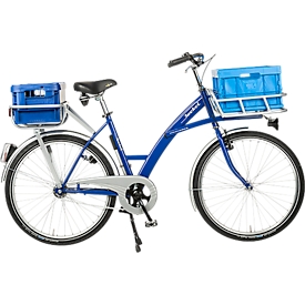 Transportfahrrad, 3-Gang, Stahlrahmen, Vorderrad-Lastenträger, Beleuchtung, blau RAL 5002
