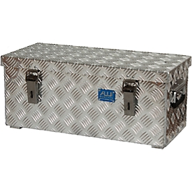 Transportkist, aluminium traanplaat, met vangbanden, 37 l