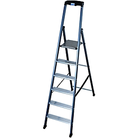 Trapladder, geanodiseerd, 6 treden